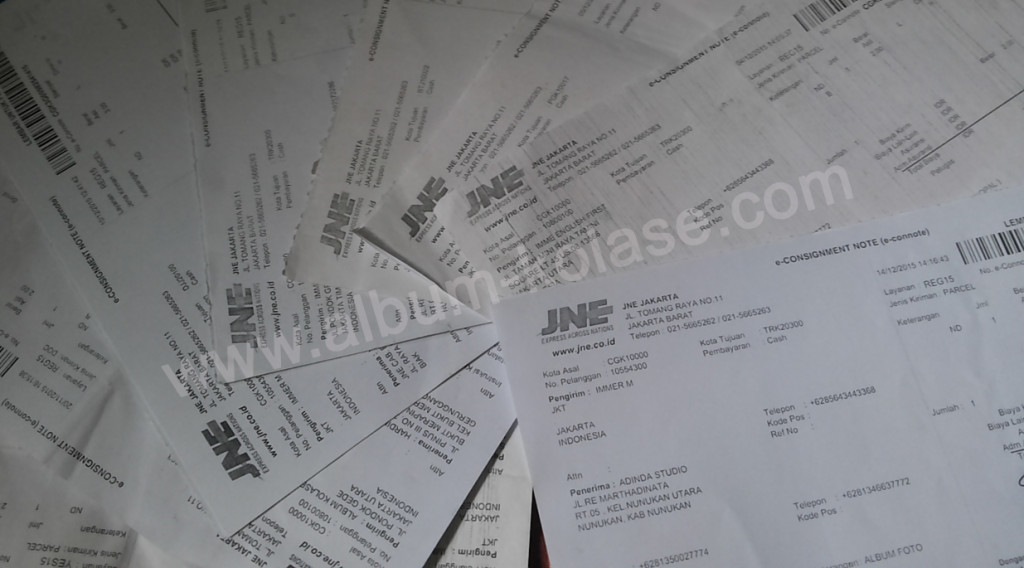 Bukti Pengiriman Album Kolase Luar Jakarta