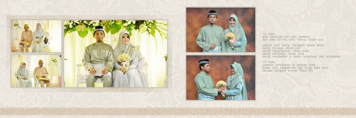 Contoh Desain Cover dan Isi Album Kolase Wedding